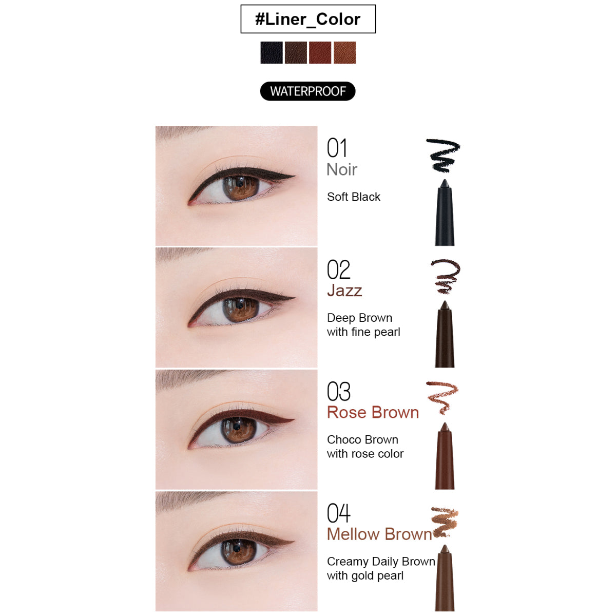 BBIA Last Auto Gel Eyeliner silmänrajaus sävyt 01-04