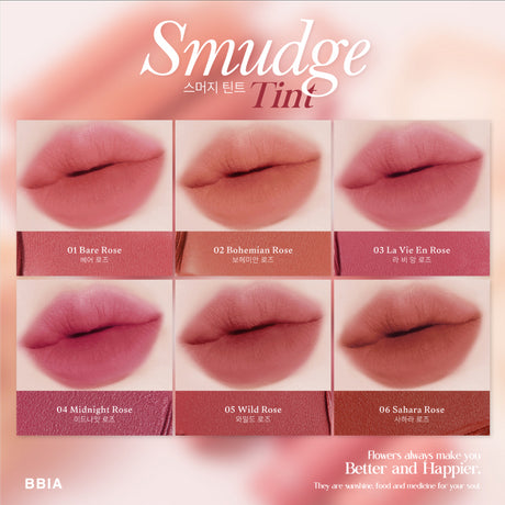 BBIA Smudge Tint sävyt huulilla