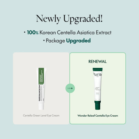 Purito Seoul Wonder Releaf Centella Eye Cream uudistunut nimi ja pakkaus info