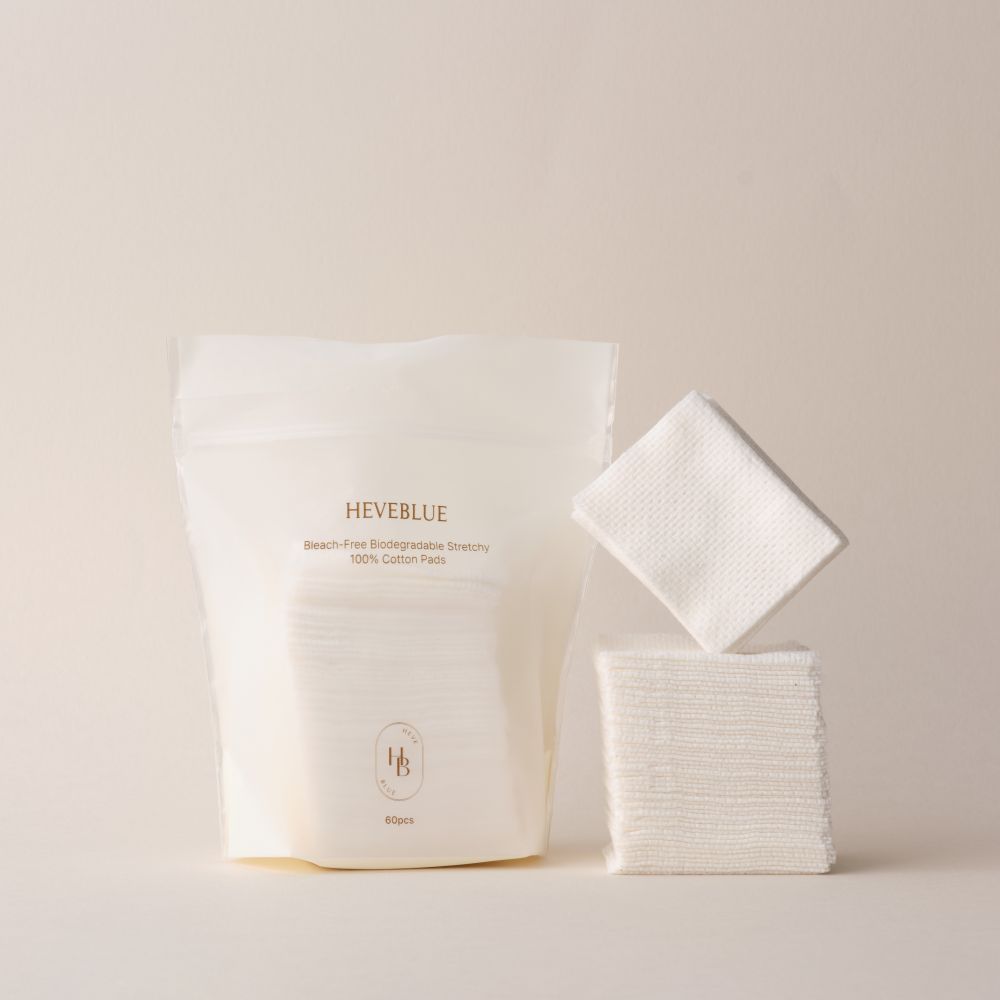 [HEVEBLUE] Bleach-free Biodegradable Stretchy 100% Cotton Pads