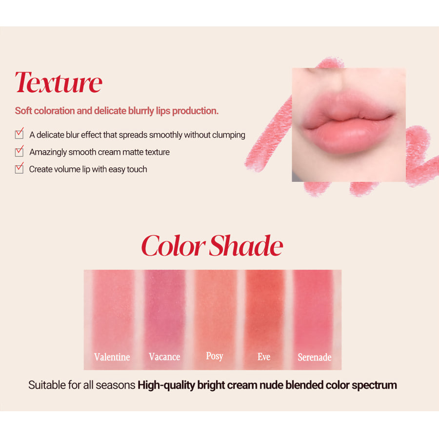 [espoir] Die schlanke Lippenstift-Creme matt