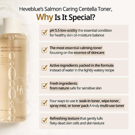 [HEVEBLUE] Salmon Caring Centella Toner