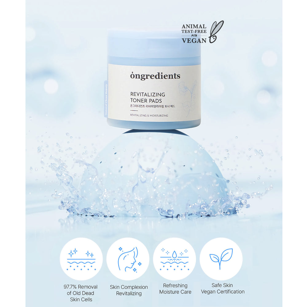 Ongredients Revitalizing Toner Pads tuotekuva ja info